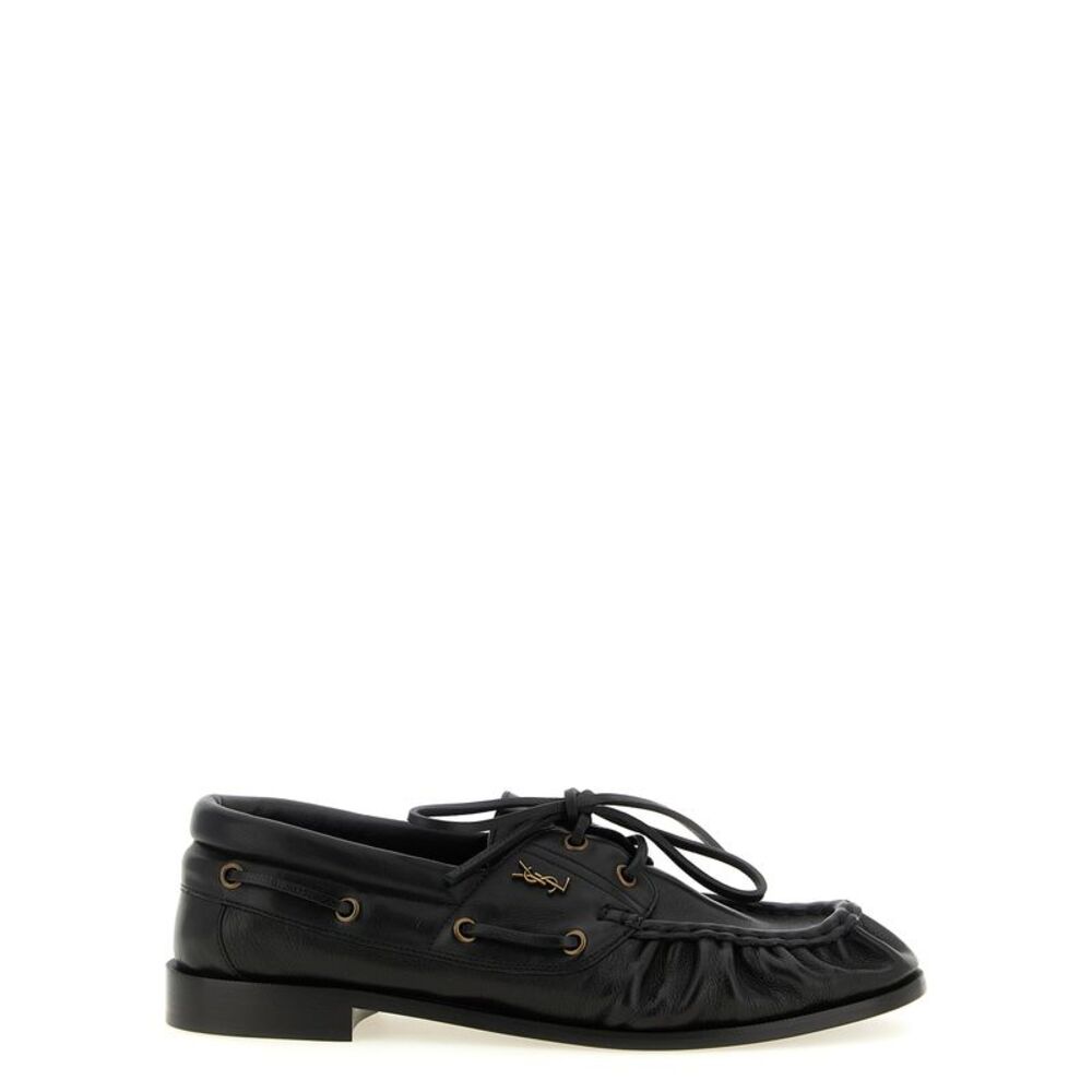 Saint Laurent Black Calfskin Slip-On Men's Loafers